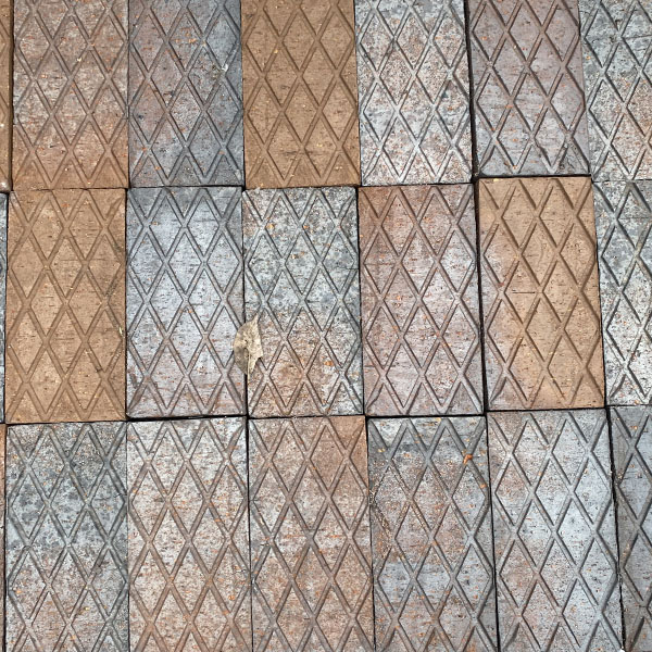vintage chequer pavers 50mm
